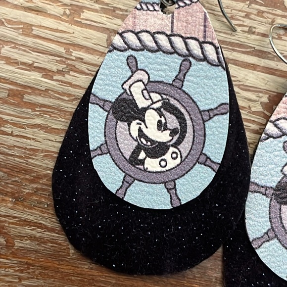 HANDMADE Boutique Cartoon faux leather Double layer earrings! - Picture 4 of 5